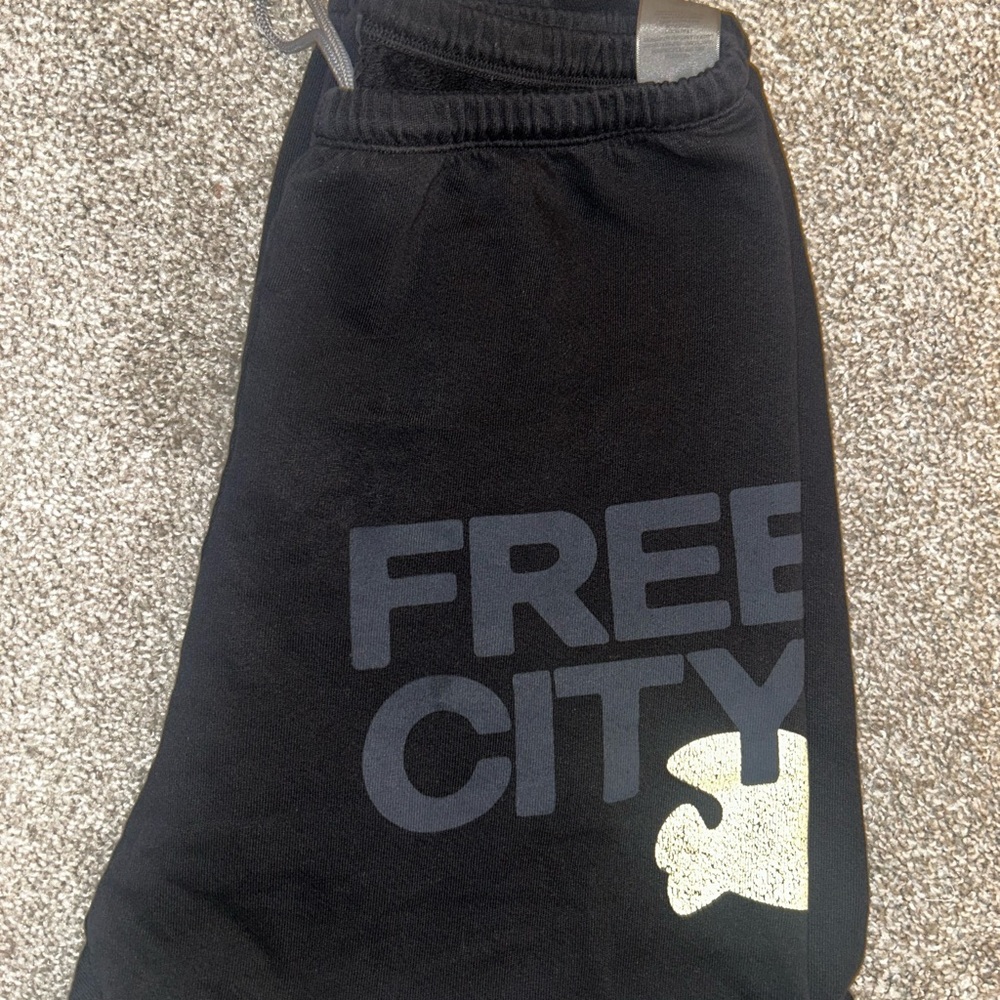 Freecity Black and Gold Sweatpants